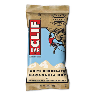 CLIF Bar ENERGY BAR, WHITE CHOCOLATE MACADAMIA NUT, 2.4 OZ BAR, 12 BARS/BOX (2481590)