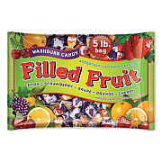 F.B. Washburn Candy FILLED FRUIT HARD CANDIES, ORANGE, LEMON, STRAWBERRY, CHERRY, GRAPE, 80 OZ BAG (590867)