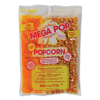 Gold Medal MEGA POP POPCORN, BUTTER, 8 OZ BAG, 36 BAGS/CARTON (2611432)