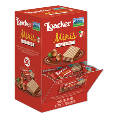 Loacker Classic Mini Snack, Hazelnut, 0.35 oz, 50/Box (ALR15393)