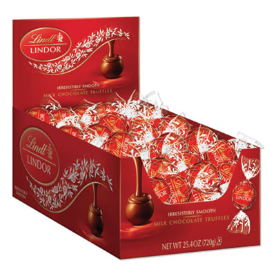Lindt LINDOR MILK CHOCOLATE TRUFFLES, 25.4 OZ BOX, 60/BOX (900689)