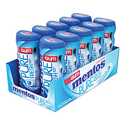 Mentos Pure Fresh Sugar-Free Gum, Mint, 15 Pieces/Pack, 10 Packs/Box (VAM1463620)