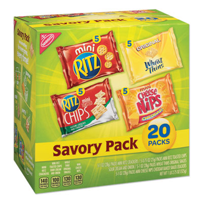 Nabisco Savory Variety Pack, Assorted Cracker Varieties and Sizes, 20/Carton (MOZ04585)