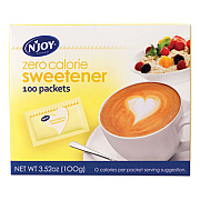 N'Joy Yellow Sucralose Zero Calorie Sweetener Packets, 1 g Packet, 100 Packets/Box (83199)