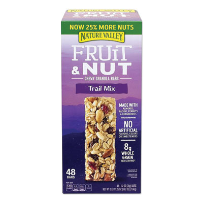 Nature Valley Granola Bars, Chewy Fruit and Nut Trail Mix, 1.2 oz Pouch, 48/Box (GEM19696)