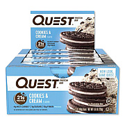 Quest PROTEIN BARS, COOKIES AND CREAM, 2.12 OZ BAR, 12 BARS/BOX (2416979)