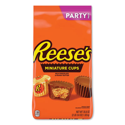 Reese's PEANUT BUTTER CUPS MINIATURES PARTY PACK, MILK CHOCOLATE, 35.6 OZ BAG (2411696)