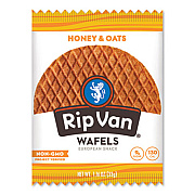 Rip Van Wafels - Single Serve, Honey and Oats, 1.16 oz Pack, 12/Box (RVW00336)