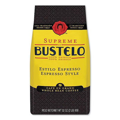 Caf Bustelo SUPREME ESPRESSO-STYLE WHOLE BEAN COFFEE, DARK ROAST, 2 LB BAG (2071485)