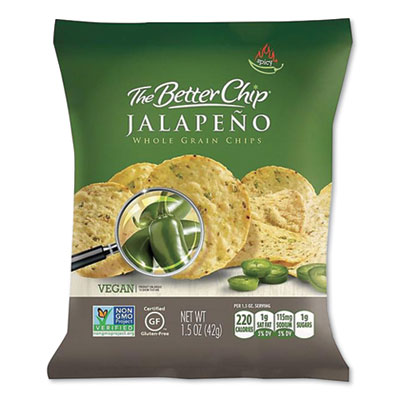 The Better Chip WHOLE GRAIN CHIPS, JALAPENO, 1.5 OZ BAG, 27/CARTON (1973854)