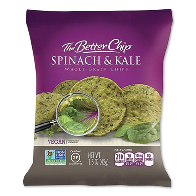 The Better Chip WHOLE GRAIN CHIPS, SPINACH AND KALE, 1.5 OZ BAG, 27/CARTON (1973855)