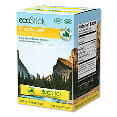 ecoStick Yellow Sucralose Sweetener Packets, 0.5 g Packet, 200 Packets/Box (83747)