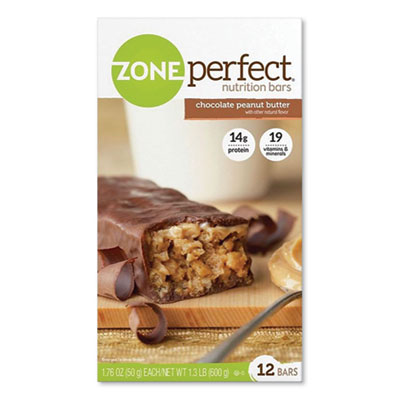 ZonePerfect NUTRITION BARS, CHOCOLATE PEANUT BUTTER, 1.76 OZ INDIVIDUALLY WRAPPED, 12/BOX (913250)