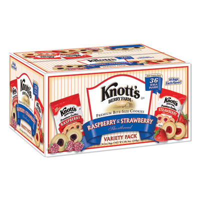 Knott's Berry Farm PREMIUM BERRY JAM SHORTBREAD COOKIES, RASPBERRY AND STRAWBERRY VARIETY, 2 OZ PACK, 36 PACKS/CARTON (24355380)