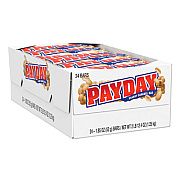 PAYDAY CHEWY CANDY BARS, PEANUT CARAMEL, 1.85 OZ, 24/BOX (897909)