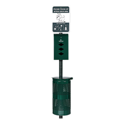 Poopy Pouch MONARCH PET WASTE STATION, 12 X 14 X 96, HUNTER GREEN (PPSD013R200)
