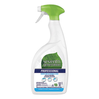Seventh Generation Professional Disinfecting Bathroom Cleaner, Lemongrass Citrus, 32 oz Spray Bottle, 8/Carton (44756CT)