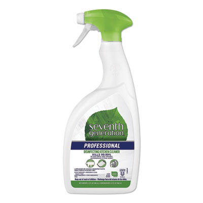 Seventh Generation Professional Disinfecting Kitchen Cleaner, Lemongrass Citrus, 32 oz Spray Bottle (44754EA)