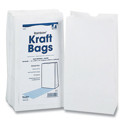Pacon RAINBOW BAGS, 6" X 11", WHITE, 100/PACK (415037)