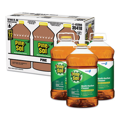 Pine-Sol Multi-Surface Cleaner Disinfectant, Pine, 144oz Bottle, 3 Bottles/Carton (35418CT)