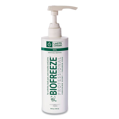 BIOFREEZE PROFESSIONAL GREEN TOPICAL ANALGESIC PAIN RELIEVER GEL, 16 OZ PUMP (540937)