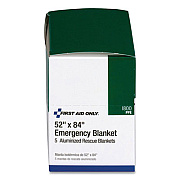 First Aid Only ALUMINIZED EMERGENCY BLANKET, 52" X 84", 5/BOX (71726)