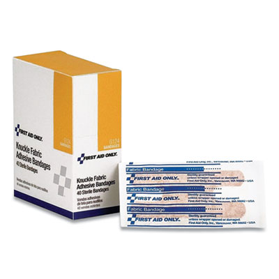 First Aid Only Fabric Bandages, Four-Wing Knuckle, 2.5 x 3.25, 40/Box (G124)