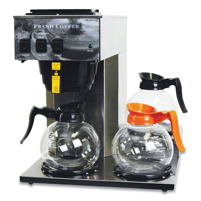 Newco AK-3 POUR-OVER COFFEE BREWER, 12-CUP, STAINLESS STEEL/BLACK (169941)
