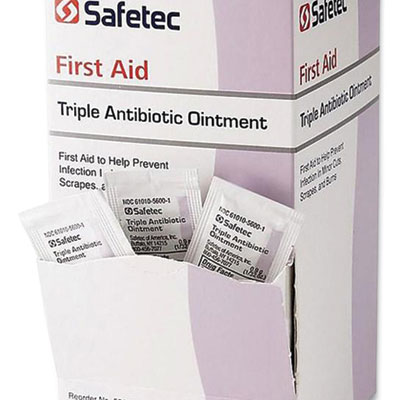 Safetec FIRST AID TRIPLE ANTIBIOTIC OINTMENT, 0.03 OZ PACKET, 144/BOX (376215)