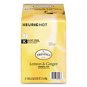 TWININGS TEA K-CUPS, LEMON GINGER, 0.11 OZ K-CUPS, 24/BOX (2798328)