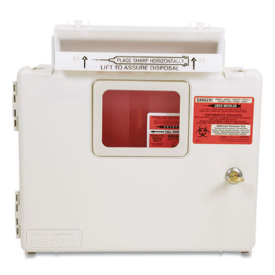 Covidien LOCKING WALL MOUNT SHARPS CABINET SYSTEM, 5 QT, BEIGE (540984)