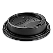 Huhtamaki Dome Sipper Hot Cup Lids, Fits 10 oz to 24 oz Hot Cups, Black, 1,000/Carton (89451)