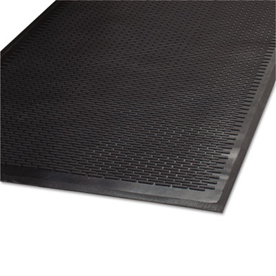 Guardian Clean Step Outdoor Rubber Scraper Mat, Black Ribbon Ribbed Polypropylene Surface, 36" x 60" (14030500)