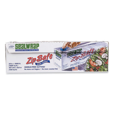 AEP Industries Inc. SEALWRAP ZIPSAFE FOOD WRAP FILM WITH SLIDE CUTTERS, 18'' X 2,000 FT ROLL (940756)