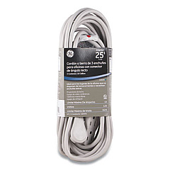 GE THREE OUTLET POWER STRIP, 25 FT CORD, GRAY (517591)
