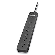 APC ESSENTIAL SURGEARREST SURGE PROTECTOR, 6 AC OUTLETS, 6 FT CORD, 1080 J, BLACK (2716162)