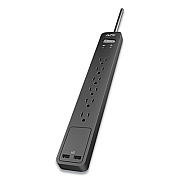 APC ESSENTIAL SURGEARREST SURGE PROTECTOR, 6 AC OUTLETS, 2 USB PORTS, 6 FT CORD, 1080 J, BLACK (2716164)