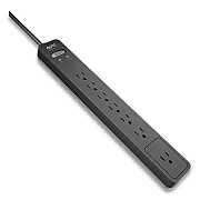APC ESSENTIAL SURGEARREST SURGE PROTECTOR, 7 AC OUTLETS, 6 FT CORD, 1440 J, BLACK (2716185)