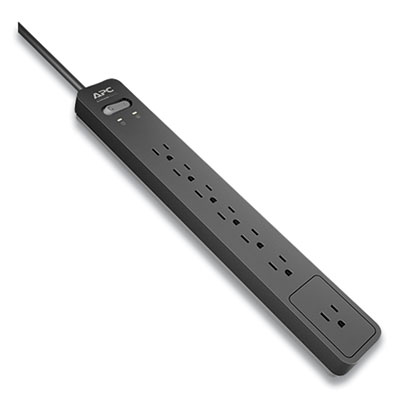 APC ESSENTIAL SURGEARREST SURGE PROTECTOR, 7 AC OUTLETS, 6 FT CORD, 1440 J, BLACK (2716185)