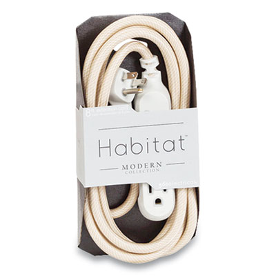 360 Electrical HABITAT ACCENT COLLECTION BRAIDED AC EXTENSION CORD, 8 FT, 13 A, GOLD (2417115)