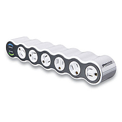 360 Electrical PowerCurve Surge Protector, 6 AC Outlets, 4 ft Cord, 1080 J, White/Black (36051)