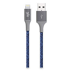 360 Electrical Authentic Collection Apple Lightning to USB Cable, 4 ft, Navy (360650NV)