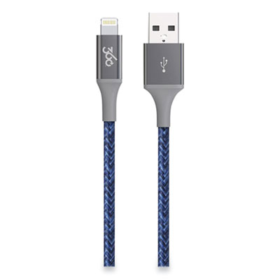 360 Electrical Authentic Collection Apple Lightning to USB Cable, 4 ft, Navy (360650NV)