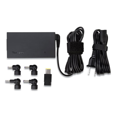 Targus ULTRA-SLIM LAPTOP CHARGER FOR VARIOUS DEVICES, 65W, BLACK (1687604)