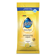 Pledge Lemon Scent Wet Wipes, Cloth, 7 X 10, White, 24/pack, 12 Packs/carton (319250CT)