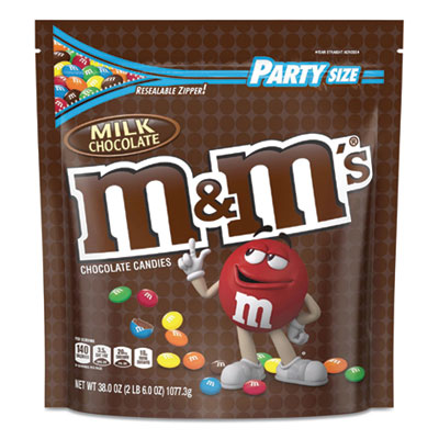 M & M's Milk Chocolate Candies, Milk Chocolate, 38 oz Bag (55114)