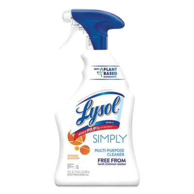 LYSOL Brand II Simply Multi-Purpose Cleaner, Orange Blossom, 22 oz Trigger Spray Bottle, 9/Carton (98019)