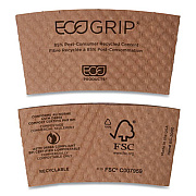 Eco-Products EcoGrip Hot Cup Sleeves - Renewable and Compostable, Fits 12, 16, 20, 24 oz Cups, Kraft, 1,300/Carton (EG2000)