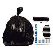 Heritage Linear Low-Density Can Liners, 56 gal, 1.6 mil, 43 x 47, Black, 100/Carton (H8647UKR01)