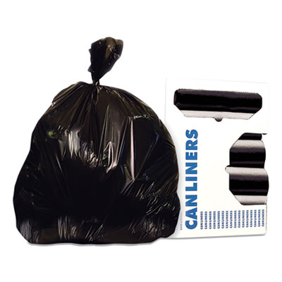 Heritage Linear Low-Density Can Liners, 56 gal, 1.6 mil, 43 x 47, Black, 100/Carton (H8647UKR01)